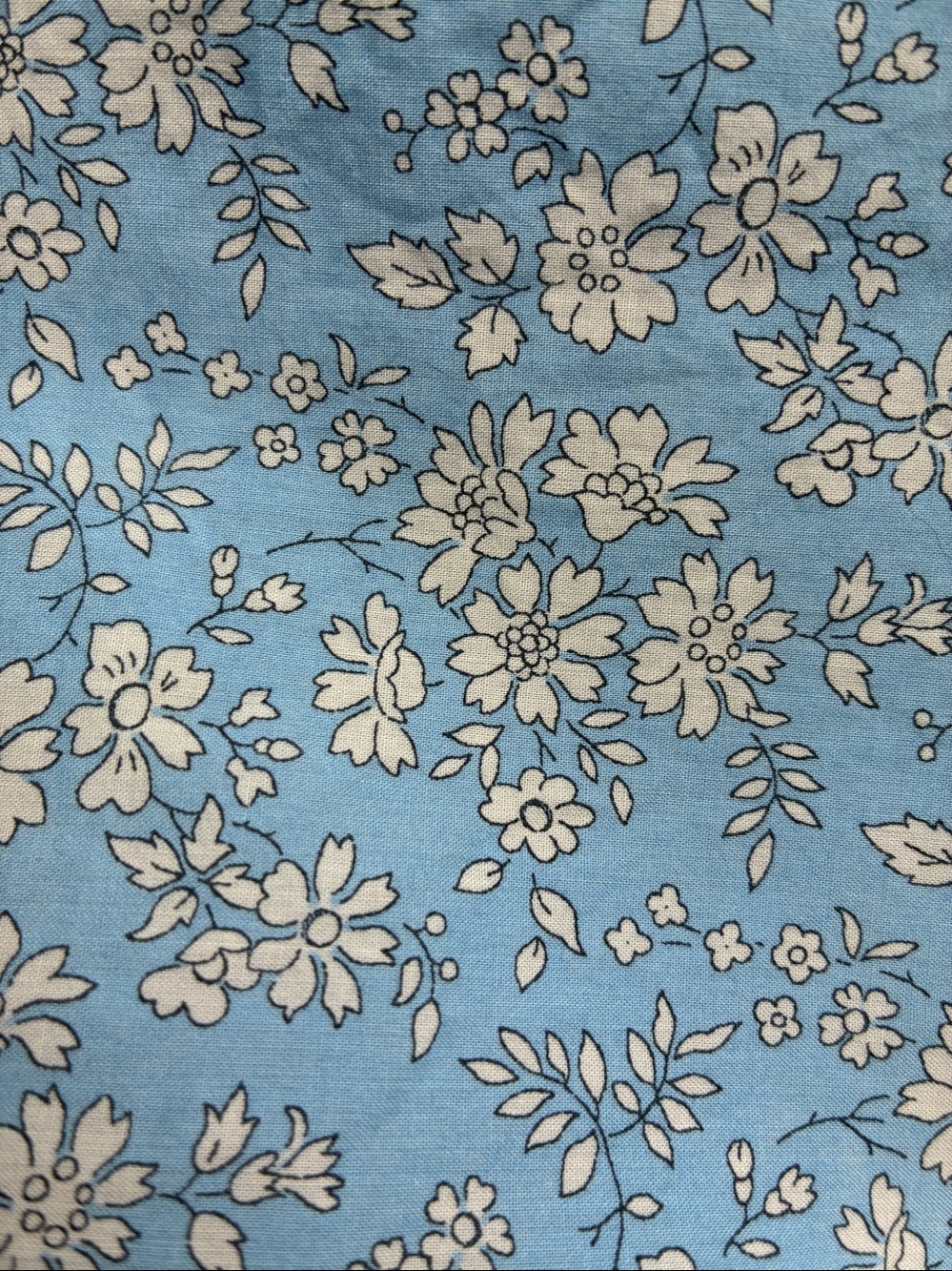 J. Crew Liberty of London Floral Square Scarf/Bandana in blue and cream